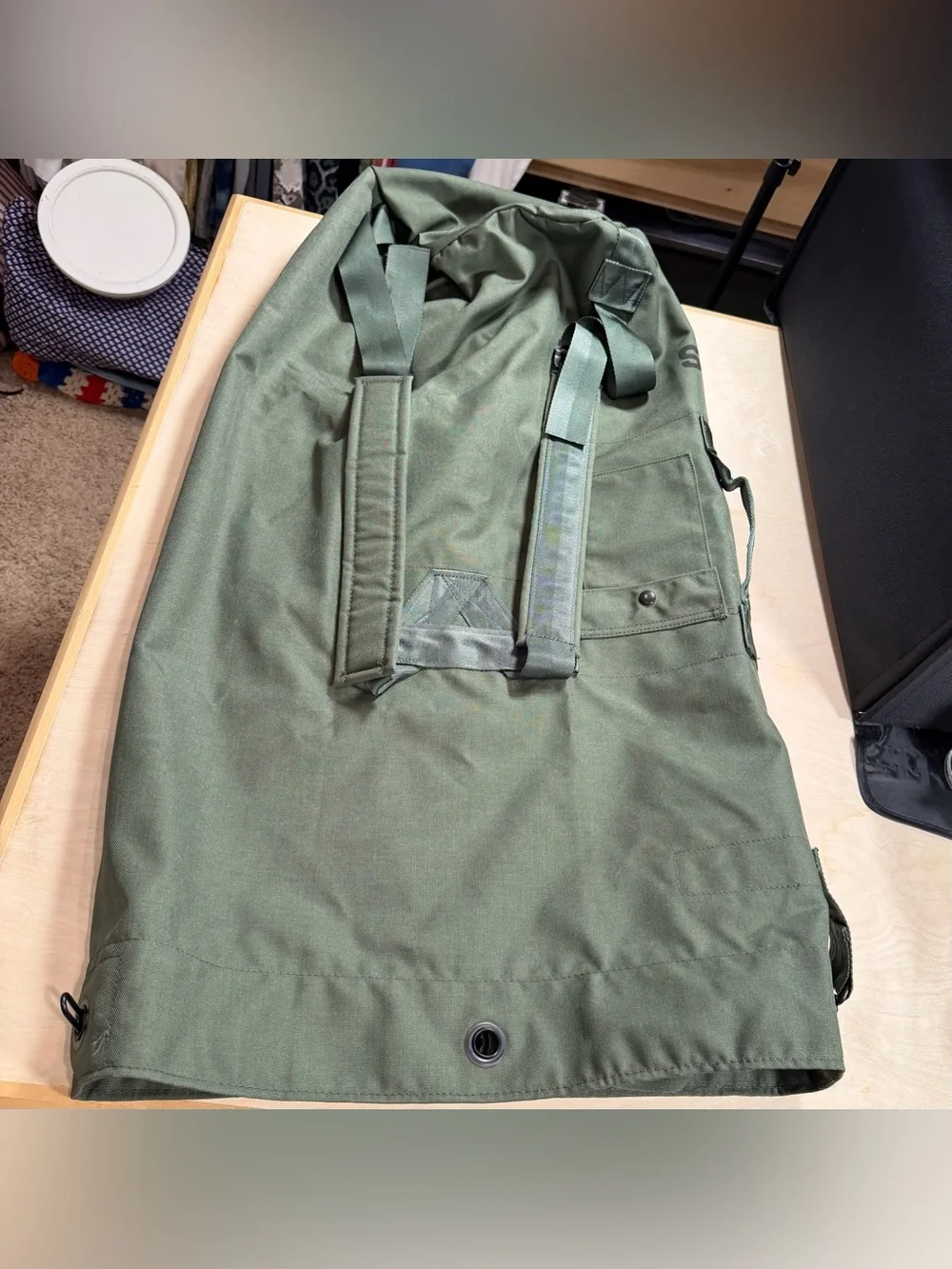 US Military GI Nylon Cordura Duffle/ Sea/  Camping Bag, Army OD Green